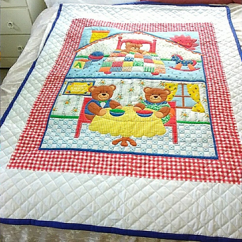 Handmade 3 Bears Child's Quilt